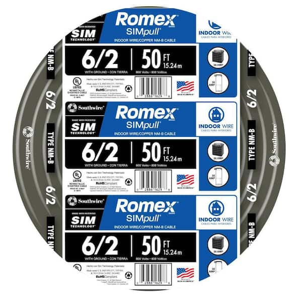 Southwire 6/2 NM-B Copper Wire 50ft - main product image