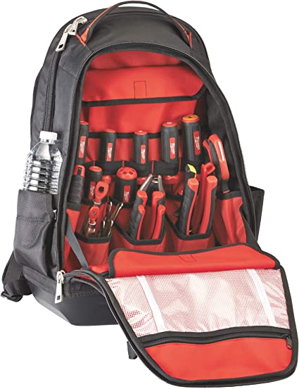 Milwaukee 48-22-8200 1680 Denier 35 Pocket Jobsite Backpack w/ Laptop Sleeve and Molded Plastic Base