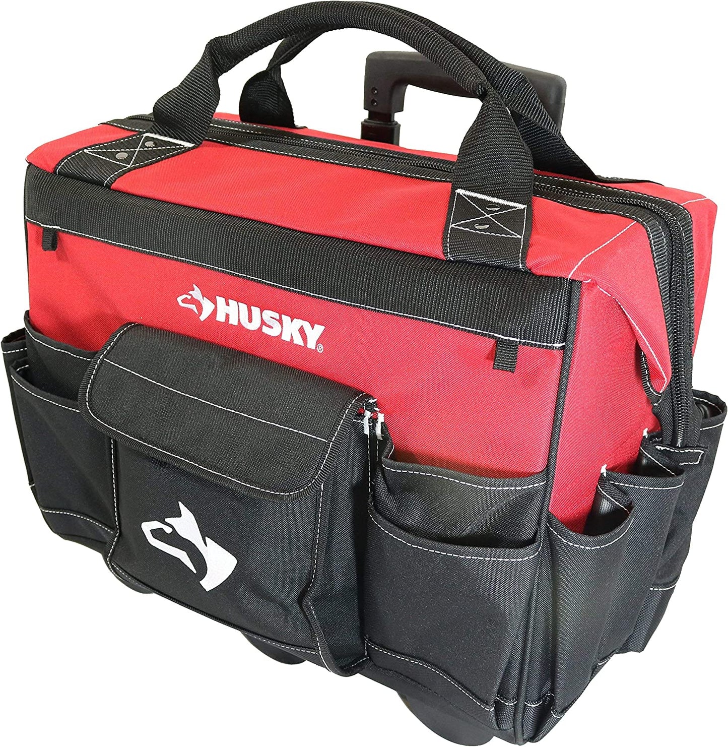 Husky GP-43196N13 18" Water Resistant Contractor's Rolling Tool Tote Bag with Telescoping Handle