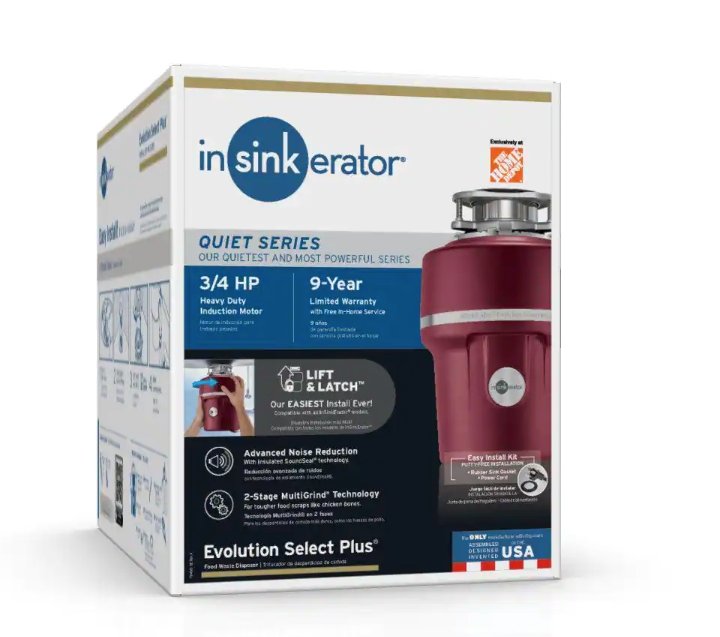 InSinkErator Evolution Select Plus 3/4 HP Compact Continuous Feed Garbage Disposal - PuraVision