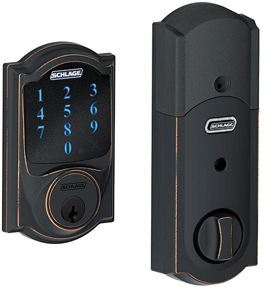 Schlage Camelot Aged Bronze Connect Smart Door Lock with Alarm - PuraVizion